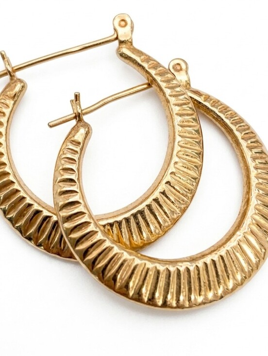 Jewelry - 14k Genuine Gold Hoop Earrings Wide Hoop 1.7 Grams